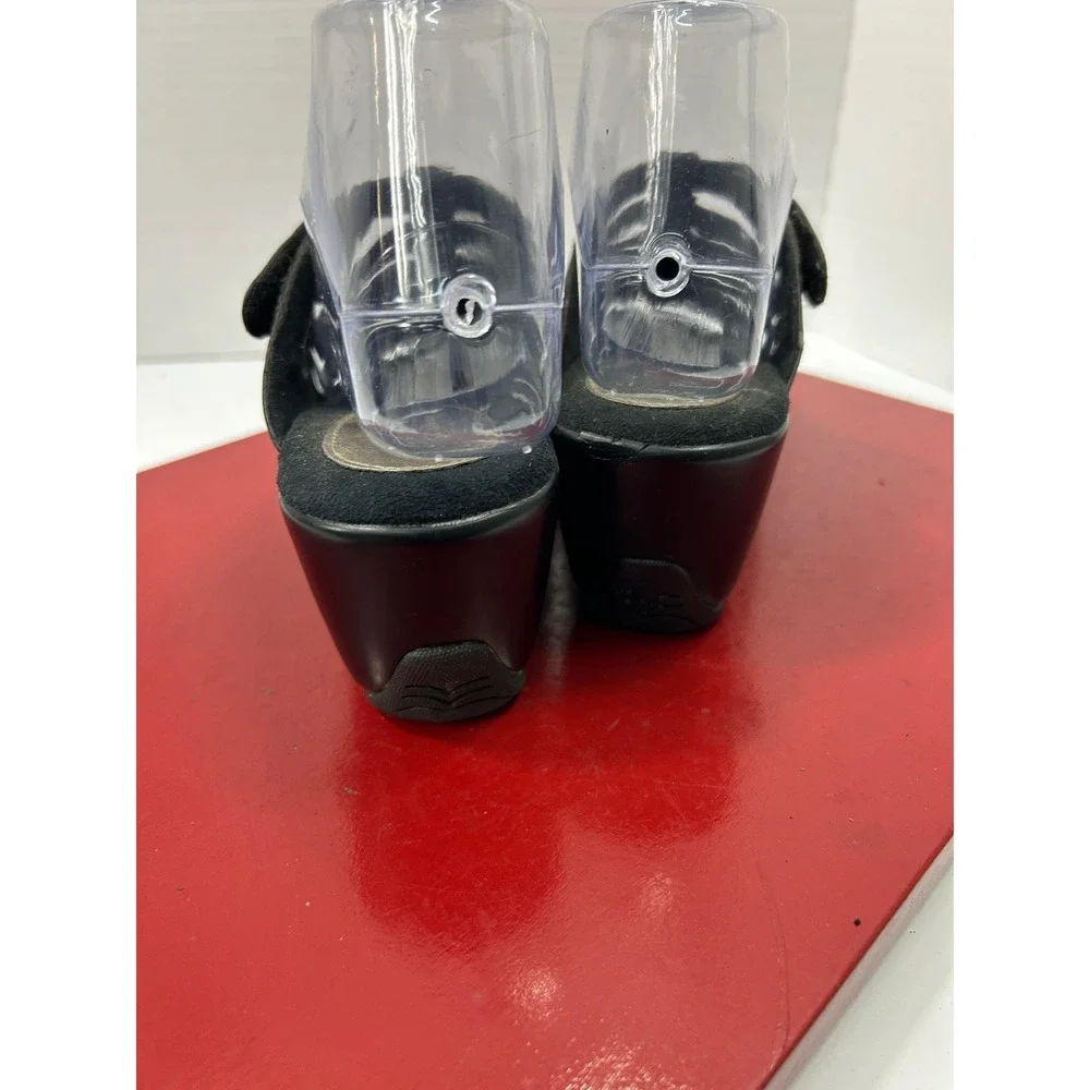 G.H. Bass Milly Caged Wedge Sandals 5.5M Black Contrast Stitch Comfort Classic